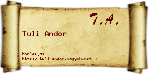 Tuli Andor névjegykártya