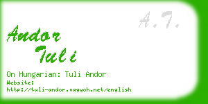 andor tuli business card